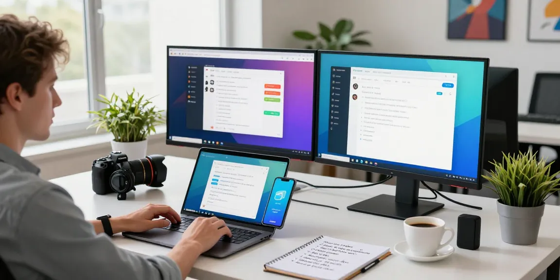 Engaging workspace with user accessing Telegram Web Version on laptop, showcasing modern digital communication tools.