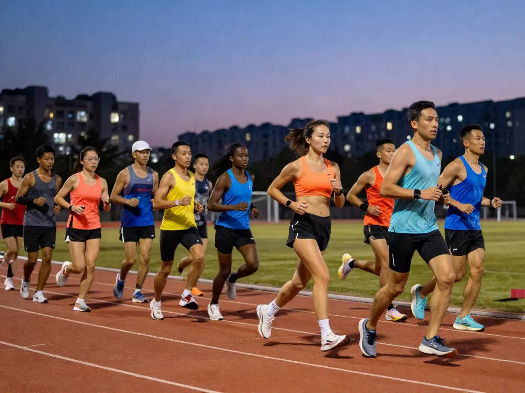 Group of runners showcasing diverse styles while engaging in street running, highlighting streek reviews of athletic wear.